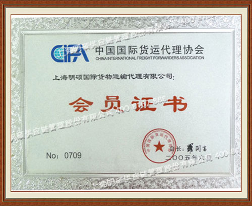CIFA会员证书